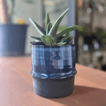 Cache-pot 2 tons bleu et noir