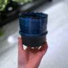 Cache-pot 2 tons bleu et noir